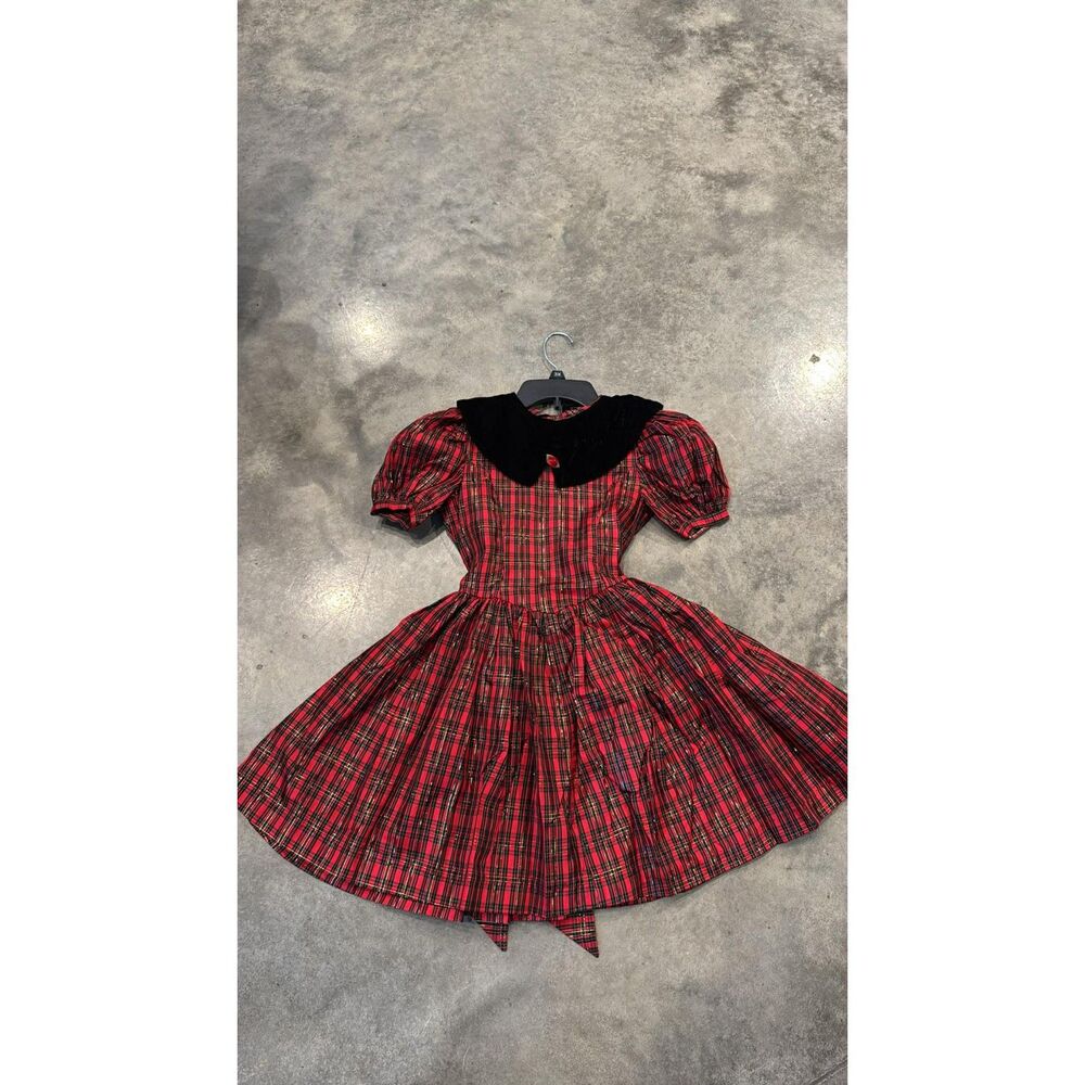 Girls Vintage Christmas Dress Homemade See pictures for Measurements